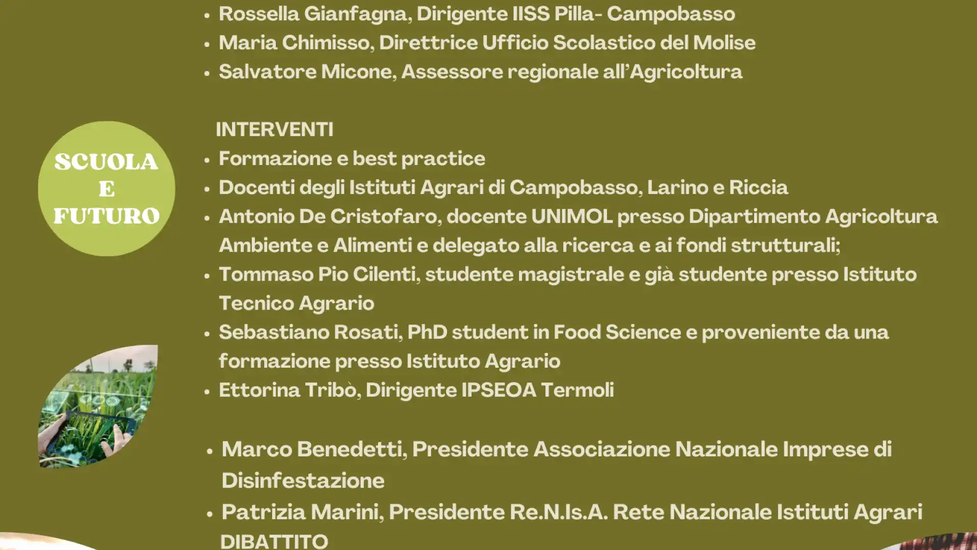 L’Ufficio scolastico regionale propone l’incontro di studio: “L’innovazione negli istituto agrari, valorizzazione, prospettive e opportunità”.